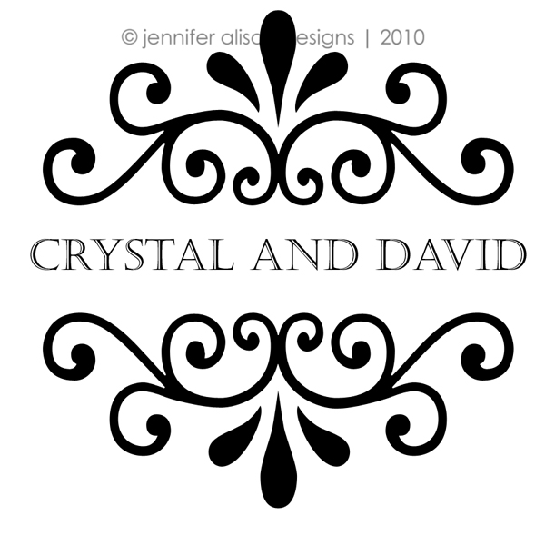 crystal david custom flourish wedding monogram design